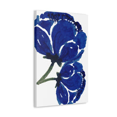 Indigo In Bloom Wrapped Canvas Gallery Wall Art