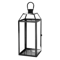 18"H Outdoor Stainless Steel Lantern with Tempered Glass - Outdoor