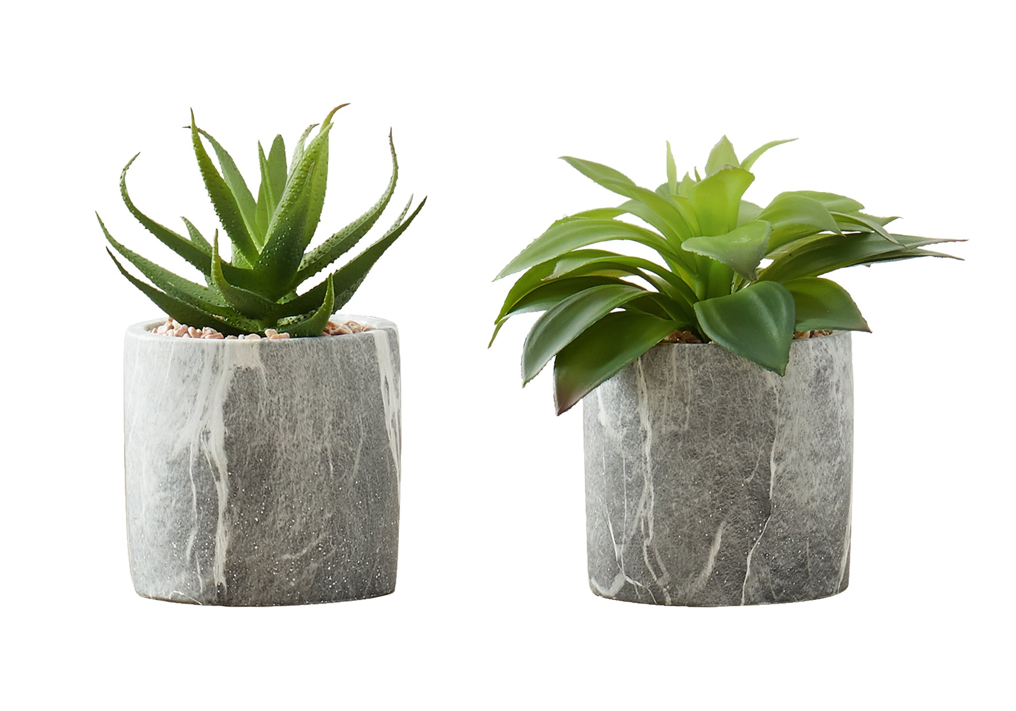 faux succulent in cement pot 6" Faux Succulents with Cement Pots, Set of 2