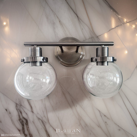 2-Light Bath Vanity Light with Clear Glass Shade - Vanity Lights