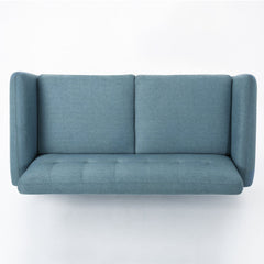 2-Seater Loveseat with Button Tufted Back and Solid Wood Legs - Sofas
