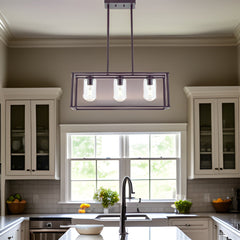 3-Light Chandeliers with Glass Shade - Chandelier