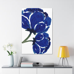 Indigo In Bloom Wrapped Canvas Gallery Wall Art