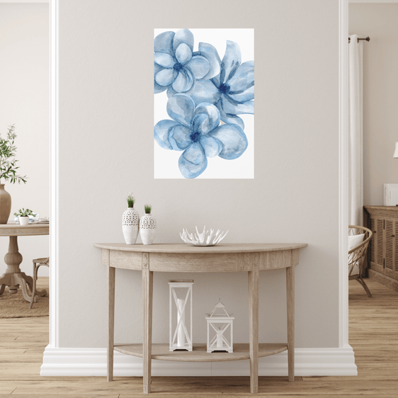 Flowering Blues Wrapped Canvas Gallery Wall Art