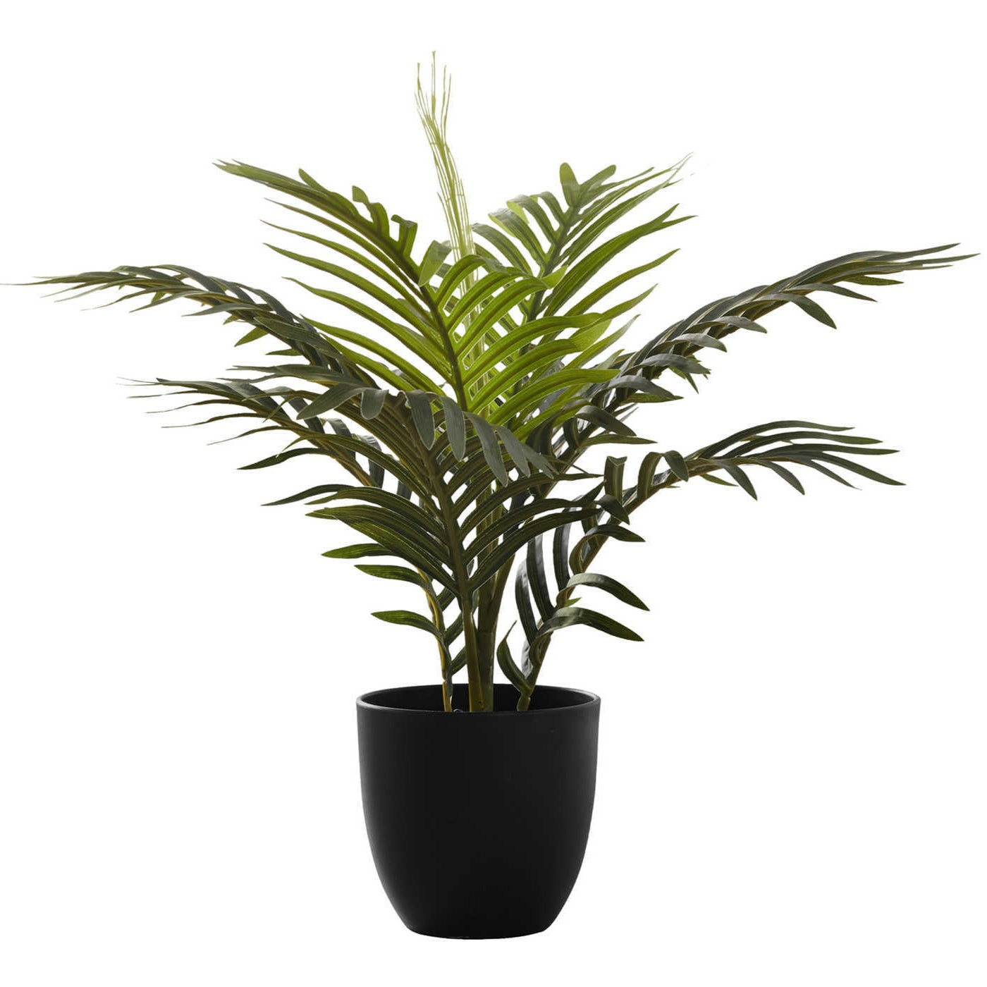 tall artificial plant in black pot 20" Tall Artificial Palm Plant with Black Pot