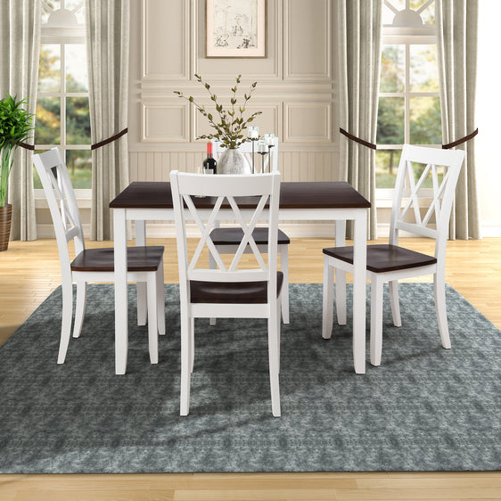 5-Piece Dining Table Set with 4 Dining Chair - Dining Set