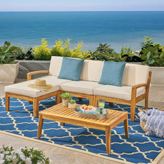 5-Piece Outdoor Sofa Set with Coffee Table and Water-resistant Cushions - Outdoor Seating