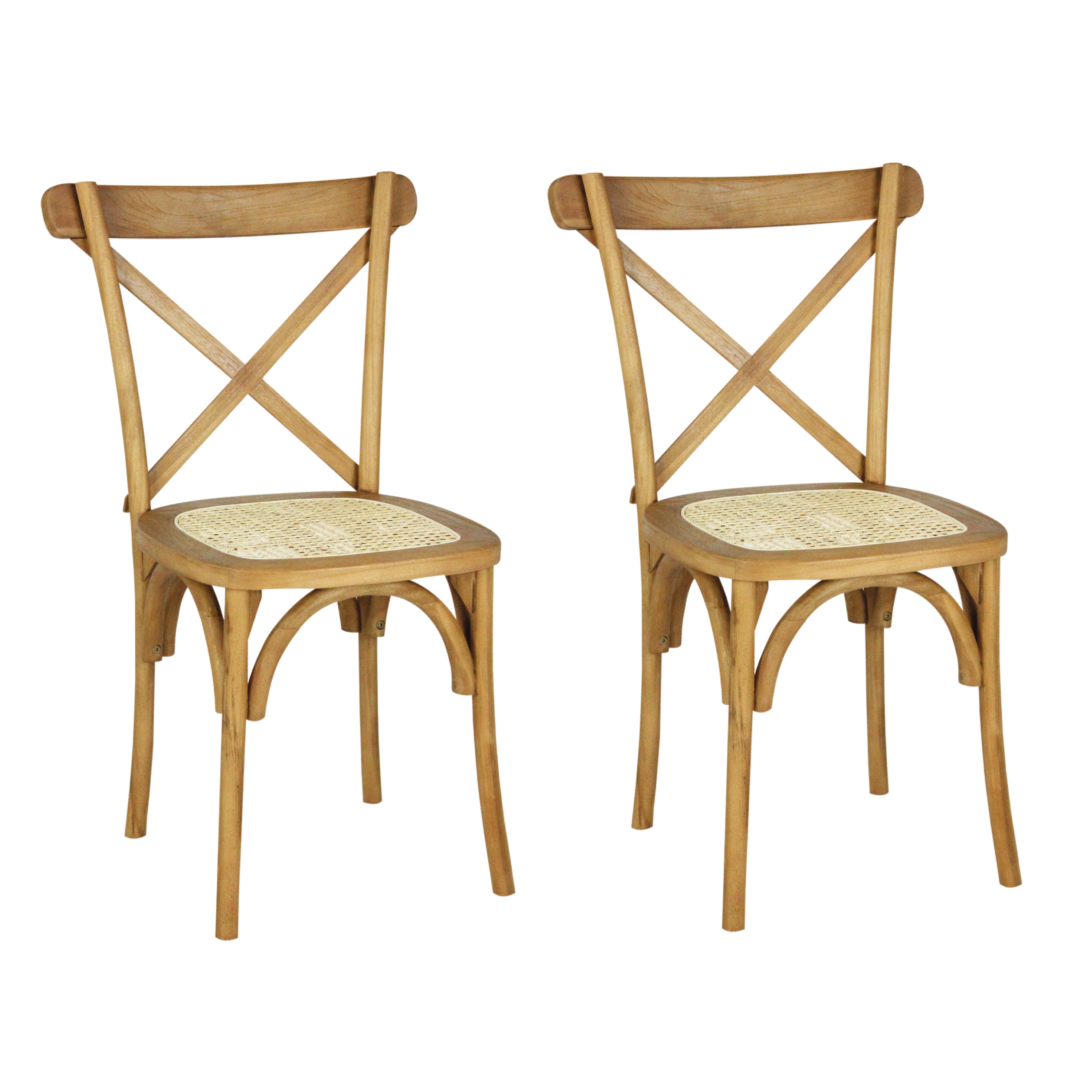Cassis X-Back Wood Rattan Dining Chair, Set of 2 - Pier 1