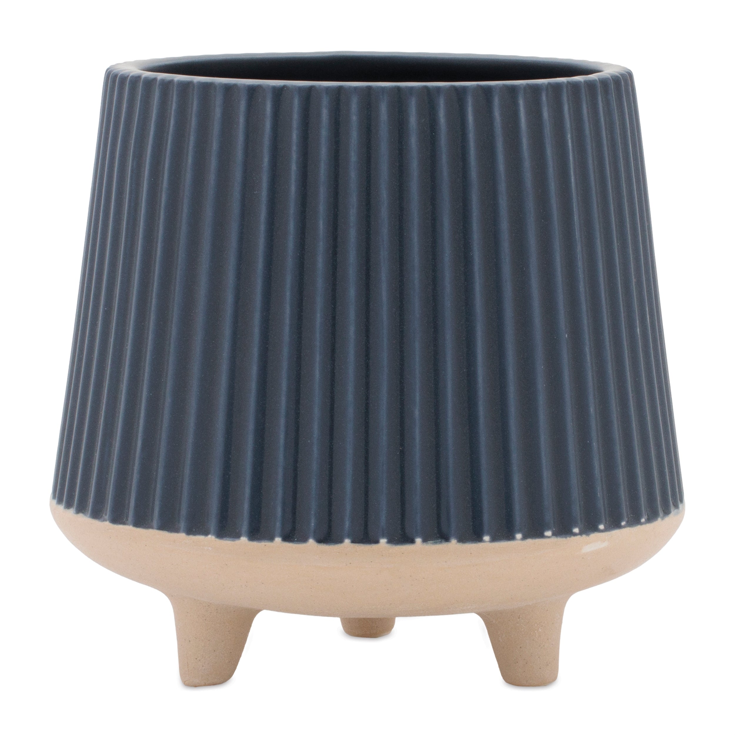 footed plant pot Ceramic Ribbed Footed Planter, Set of 2 – Pier 1