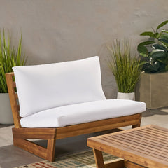 Acacia Wood Club Chair with Solid, Heavy Frame - Outdoor Seating