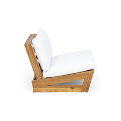 Acacia Wood Club Chair with Solid, Heavy Frame - Outdoor Seating