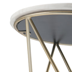 Accent Table with Marble Top and Gold Hairpin Legs - End Tables