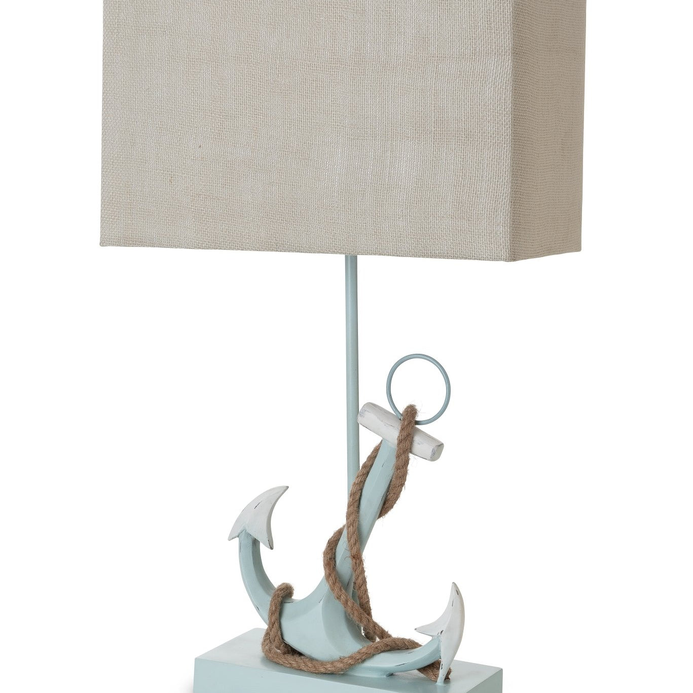 Anchor 28" Distressed Blue Polyresin Coastal Table Lamp, (Set of 2) - Table Lamps