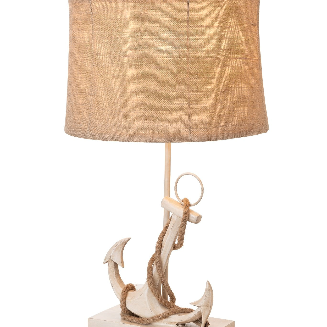 Anchor 28" Distressed White Polyresin Coastal Table Lamp, (Set of 2) - Table Lamps
