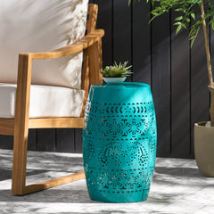Apex 12" Outdoor Lace-Cut Side Table - Side Tables