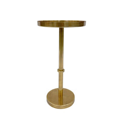 Ara 12 Inch Side End Table, Vintage Sleek Pillar Base - End Tables