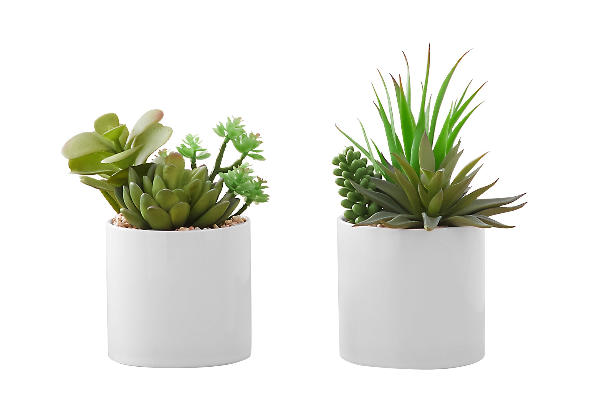 pier one succulent plants 7" Tall Artificial Succulent Plant with Pots, Set of 2