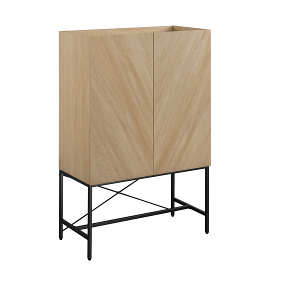 Bookmatch-Doors Tall Accent Cabinet with Inset Top - Cabinets