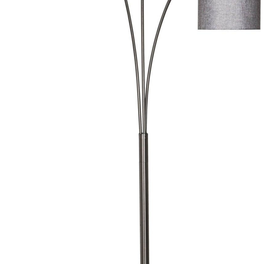 Brady 80" Steel Floor Lamp w/ 3 Arms, Grey Shade, 1 pack - Table Lamps