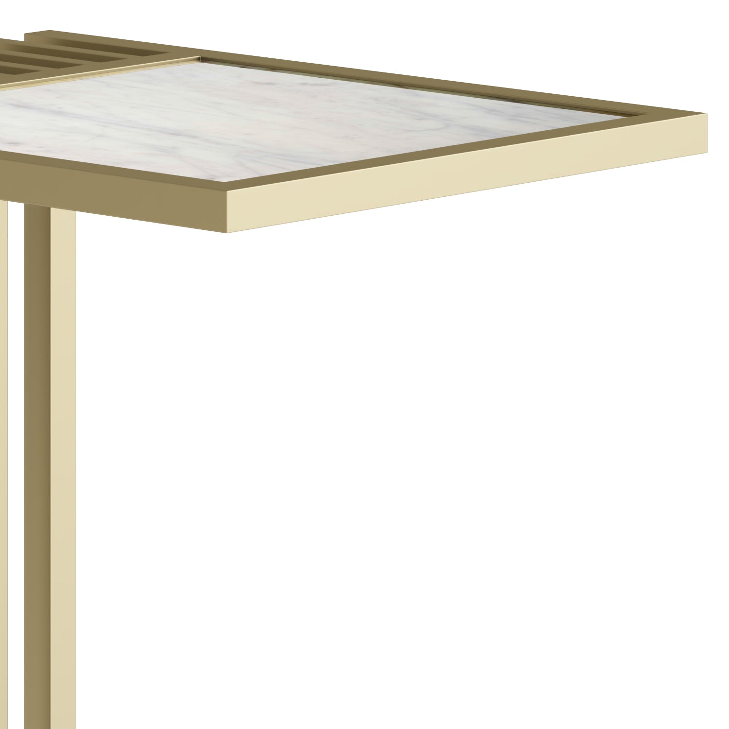 C-shaped Table with Marble Top - Side Tables