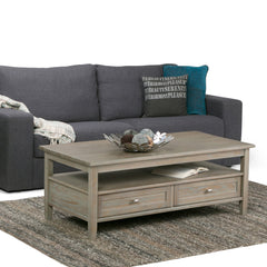 Elysian Solid Wood Coffee Table with 2 Drawers - Coffee Tables