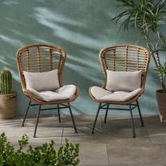 Calypso Outdoor Habra Chair with Water Resistance Cushion and Iron Frame - Outdoor Patio Chair