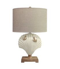 Clam Shell 28" White Coastal Table Lamp, (Set of 2) - Table Lamps