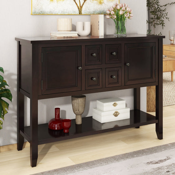 Console-Table-with-Four-Small-Drawers-and-Bottom-Shelf-Consoles