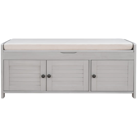 Crawford Storage Bench with 3 Shutter shaped Doors - Benches