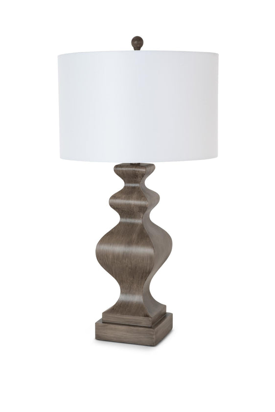 Cyrus 32" Distressed Grey/Brown Farmhouse Table Lamp, (Set of 2) - Table Lamps