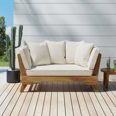Day Bed with Expandable Seating and Water Resistance Cushion - Outdoor Seating