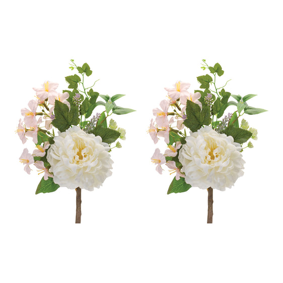 Peony/ivy Pick, Set of 2 Faux Florals