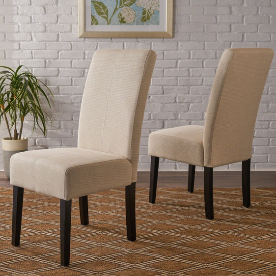 Dining-Chair-with-T-stitch-Design-and-Smooth-Upholstery,-Set-of-2-Dining-Chairs