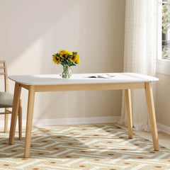 Dining Table with Faux Wood Top and Rubber Wood Legs - Dining Tables