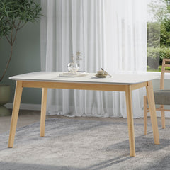 Dining Table with Faux Wood Top and Rubber Wood Legs - Dining Tables