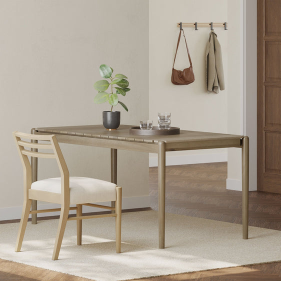 Dining-Table-with-Slat-Top-and-Solid-Wood-Legs-Dining-Tables