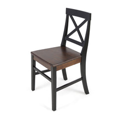 Ember Rustic Dining Chair with Cross Back and Acacia Wood Frame - Dining Chairs