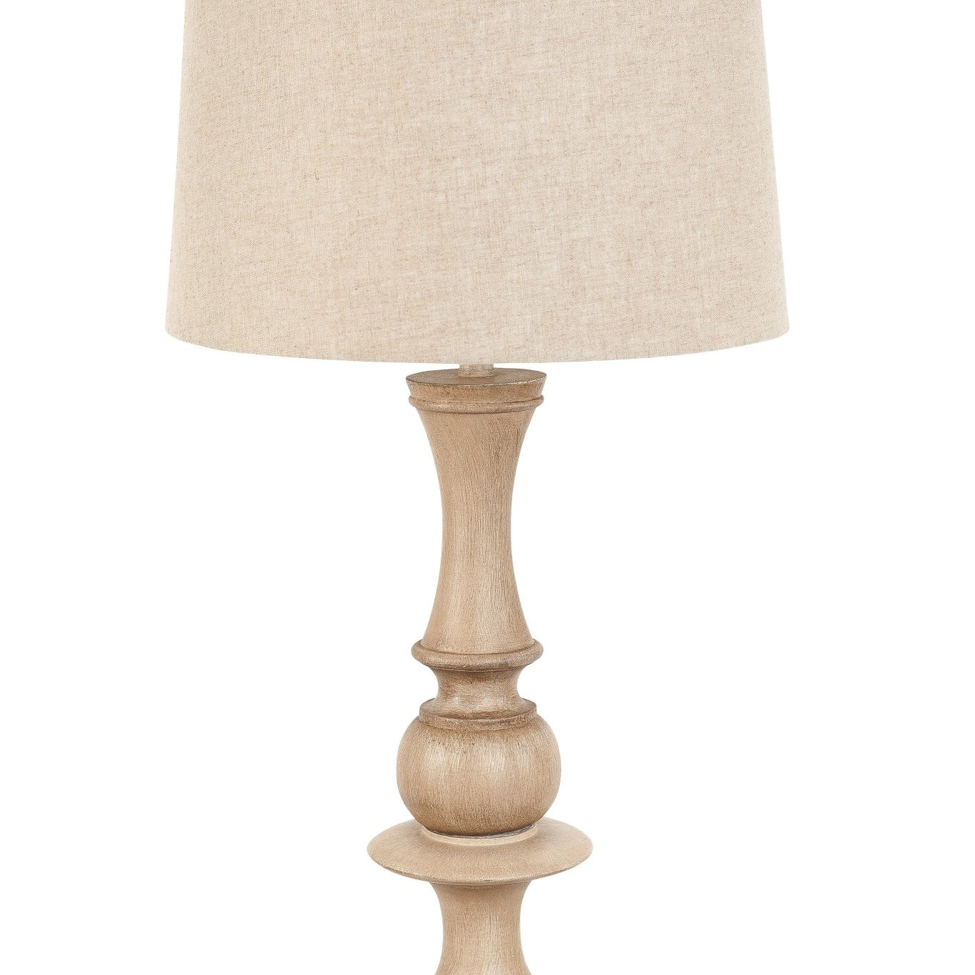 Emma 63" polyresin distressed beige floor lamp - Table Lamps