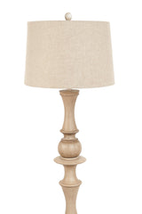 Emma 63" polyresin distressed beige floor lamp - Table Lamps