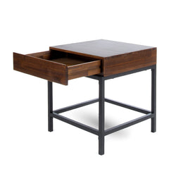 End Table with Storage and Metal Legs - End Tables