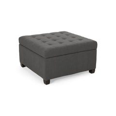 Enthralling Upholstered Storage Ottoman with Tufted Waffle Stitch - Ottomans