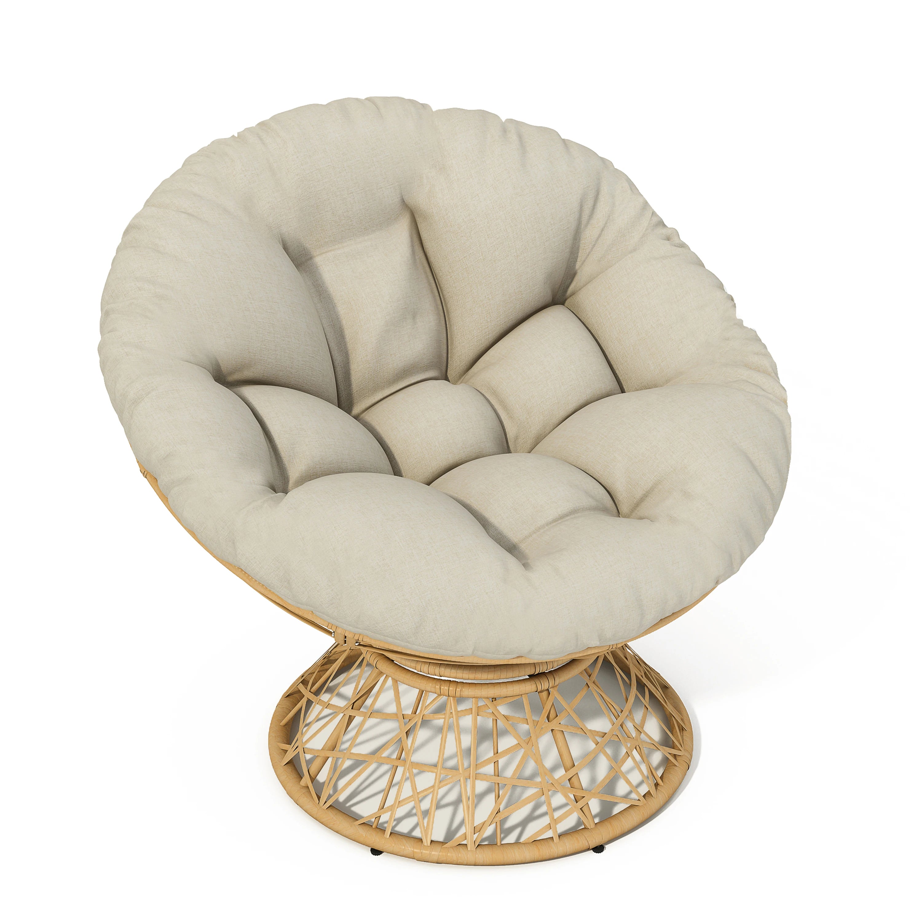 Papasan Wicker Chair with Fabric Cushion and 360 Degree Papasan Wicker Chair with Fabric Cushion and 360 Degree