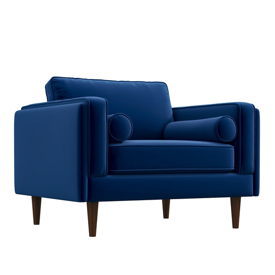 Imagine Velvet Lounge Chair with Solid Wood Legs by Ashcroft Furniture - Accent Chairs
