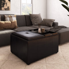 Infinitum Square Multi-functional Ottoman with Tufted Top - Ottomans