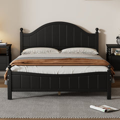 Infusion Traditional Solid Wood Platform Bed with Camel Headboard - Beds