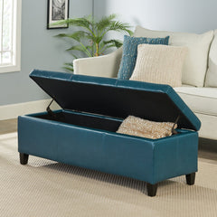 Jubilee Upholstered Storage Bench with Birch Wood Legs - Benches