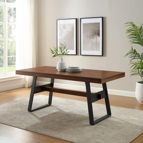 Luminarya Metal and Wood Large Dining Table - Dining Tables