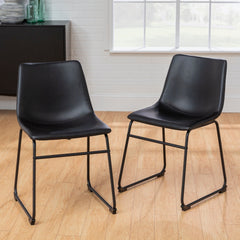 Luminaura Faux Leather Dining Chair, Set of 2 - Dining Chairs