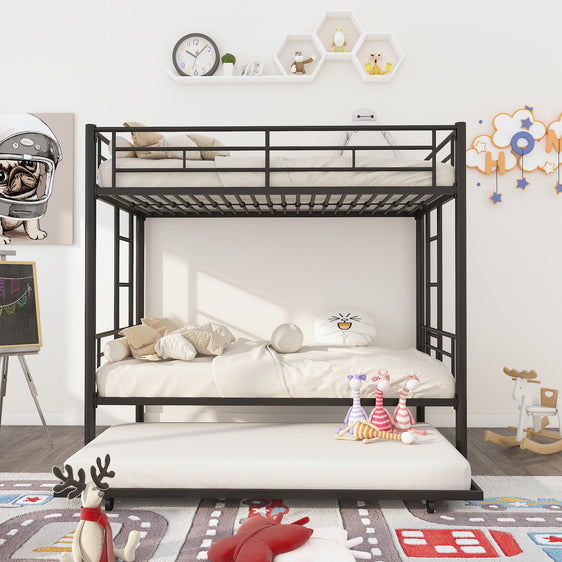 Metal Bunk Bed with Trundle - Bunk Beds