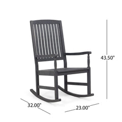 Muse Outdoor Acacia Rocking Chair with Slat Design - Outdoor Seating